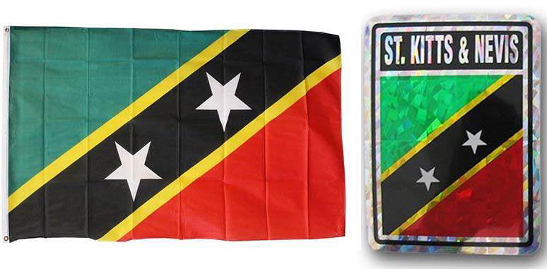 St Kitts & Nevis Country Car Window Vehicle 12x18 12"x18" Flag 2 Pack 
