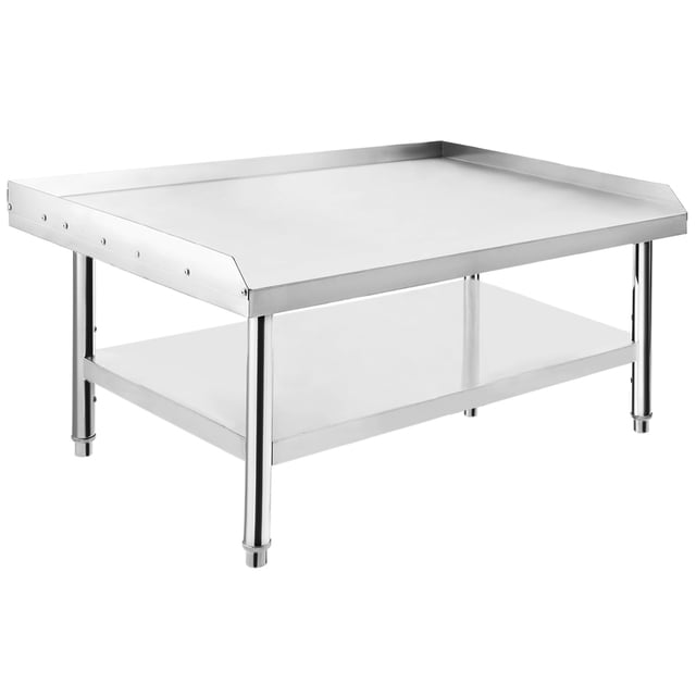 Support de Gril pour Équipement en Acier Inoxydable, Table de Gril 36 x 30 x 24 Pouces avec Tablette Inférieure de Rangement Ajustable, Support d'Équipement Table de Gril, pour Hôtel, Maison, Restaurant Commercial Cuisine