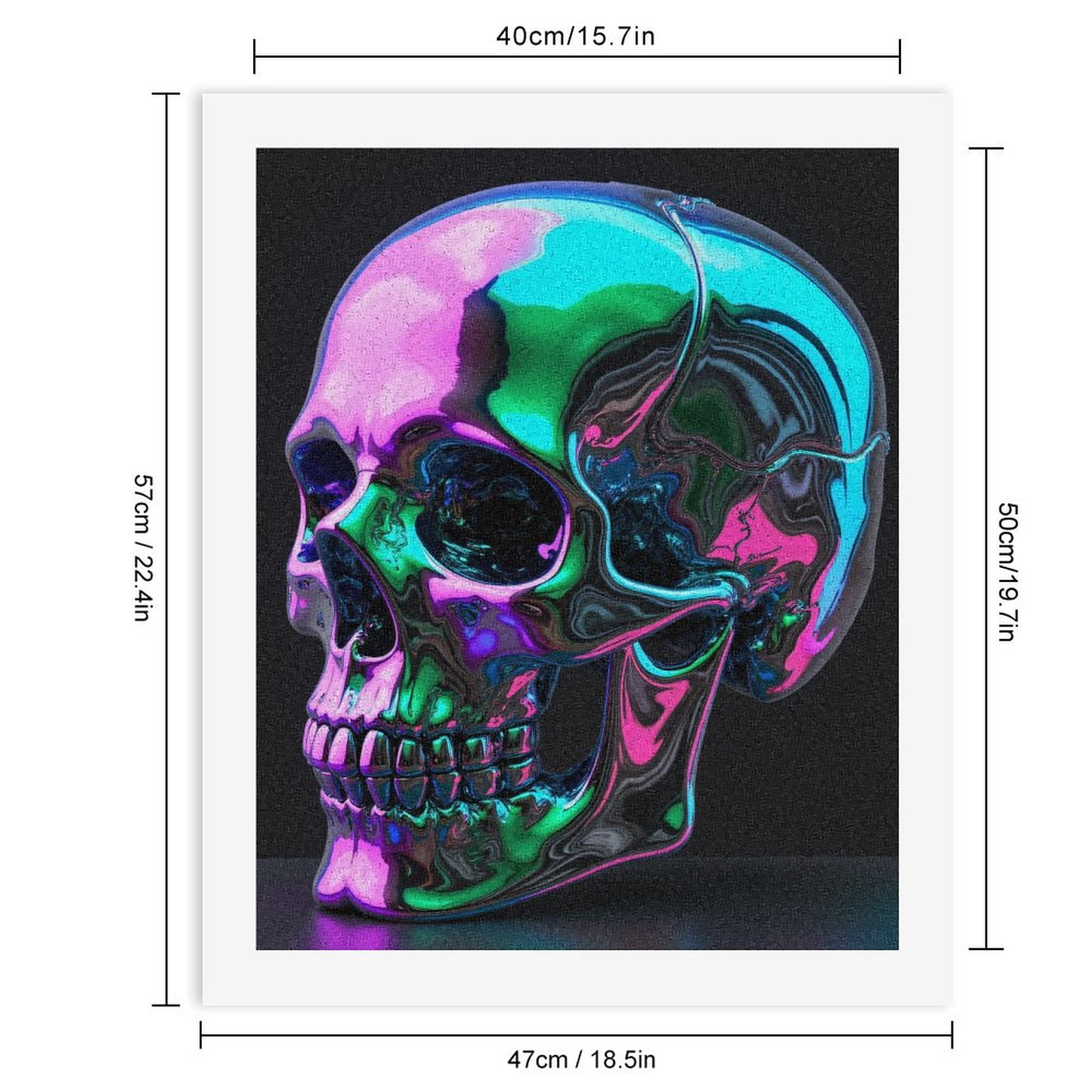 Paint By Numbers Kit for Adults Beginner - DIY Reflective Vibrant Skull Art Canvas Painting Kits for Adults, Frameless Paint By Number for Adults for Home Wall Decor 16x20 Inch
