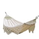 thumbnail image 4 of Hamaca con borlas europea y americana, plegable para exteriores, para acampar, lona tejida, columpio, barra curva, silla colgante portátil Doble, 4 of 4