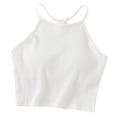 thumbnail image 1 of Camiseta sin mangas con hombreras de color liso para mujer - Sujetador de algodón con tirantes finos y cuello colgante, tallas S-XL, 1 of 3
