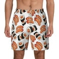 thumbnail image 2 of Picia Sushi Roll pattern Mens Swim Trunks with Compression Liner Stretch Beach Shorts Quick Dry with Zipper Pockets No-Chafing Board Shorts-Large, 2 of 9
