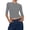 Gray, variant on Women's 3/4 Sleeve Crop Top Slim Fit Crewneck Basic T-Shirt Athletic Yoga Running Ribbed Knit Cropped Undershirt Solid Casual Pullover Tee Top Green L