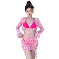 thumbnail image 1 of Women Slender Beachwear Set Sexy Bathing Suit Cover Small Chest Wrap Gathered Swimming Bathing Suit with Coverup XL, 1 of 4