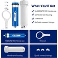 thumbnail image 3 of Membrane Solutions 400 GPD Reverse Osmosis Membrane RO Membrane Housing Kit with 1/4" Quick-Connect, Wrench, Check Valve for Residential Household Hospital Water Filtration System, 3 of 9