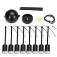 thumbnail image 5 of Chandelier Black Ceiling Lighting Metal Retro Industrial Vintage Pendant Lighting with 8 Lights use E26 Light Bulb for Indoor Kitchen Island Dining Room Living Room Hallway（8/10 lights-Black）, 5 of 6
