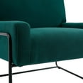 thumbnail image 5 of Accent Arm Chair, Mid Century Modern Chair, Industrial Slant Armchair with Metal Frame, Leisure Living Room Chair, Bedroom Chair, Comfy Single Armchair for Office Dorms Apartment Lounge, Emerald, 5 of 7