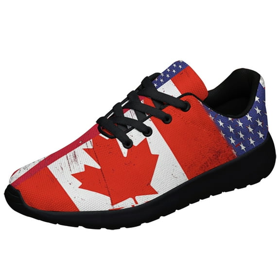 Canada America Friendship Shoes Sneakers for Women Men Black Size 3.5