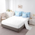 thumbnail image 5 of Manfei Kawaii Bowknot Alphabet L 7-Piece Twin Bedding Sets for Female Women Teens,Bling Glitter Splash Bedding Comforter Set,Flying Butterfly Breathable Sheet Sets,Dreamy Princess Room Decor, 5 of 8