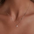 thumbnail image 4 of Double-Layer 0.5ct Moissanite Necklace   , 925 Sterling Silver Jewelry for Anniversary Birthday, 4 of 9