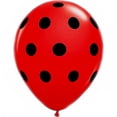 thumbnail image 2 of 12 ladybug print 11" latex balloons qualatex black & red polka dot party, 2 of 2