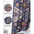 thumbnail image 3 of Blue Boho Kitchen Curtains Farmhouse Neutral Flowers Pattern Aesthetic Cafe Short Curtains for Bathroom Blackout Window Curtain Grommet Small Window Treatment Drapes for Bedroom Living Room 42"x45"x2, 3 of 9
