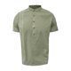 thumbnail image 3 of Ceisia Men's Slim Fit Short Sleeve Stand-Up Collar Slub Linen Henley Shirt with Geometric Embroidery Army Green M Gifts, 3 of 8
