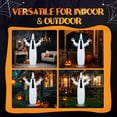 thumbnail image 7 of 5.9FT Lighted Pop-Up Halloween Ghost – Outdoor/Indoor Decoration with 160 LED Lights, Weatherproof Holiday Yard Display with Ground Stakes & Base (White), 7 of 7