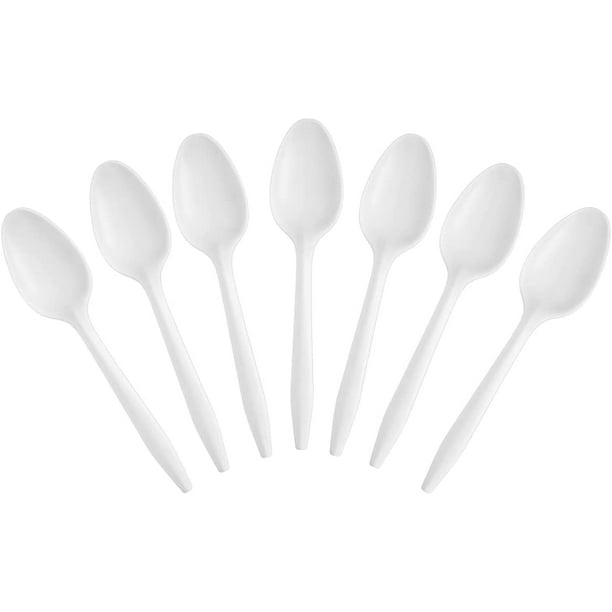 Comfy Package Plastic Spoons Disposable Cutlery Teaspoon Set, 1000Pack