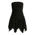 thumbnail image 5 of Madden NYC Women's Ruched Strapless Handkerchief Mini Dress, Sizes XXS-XXL, 5 of 5