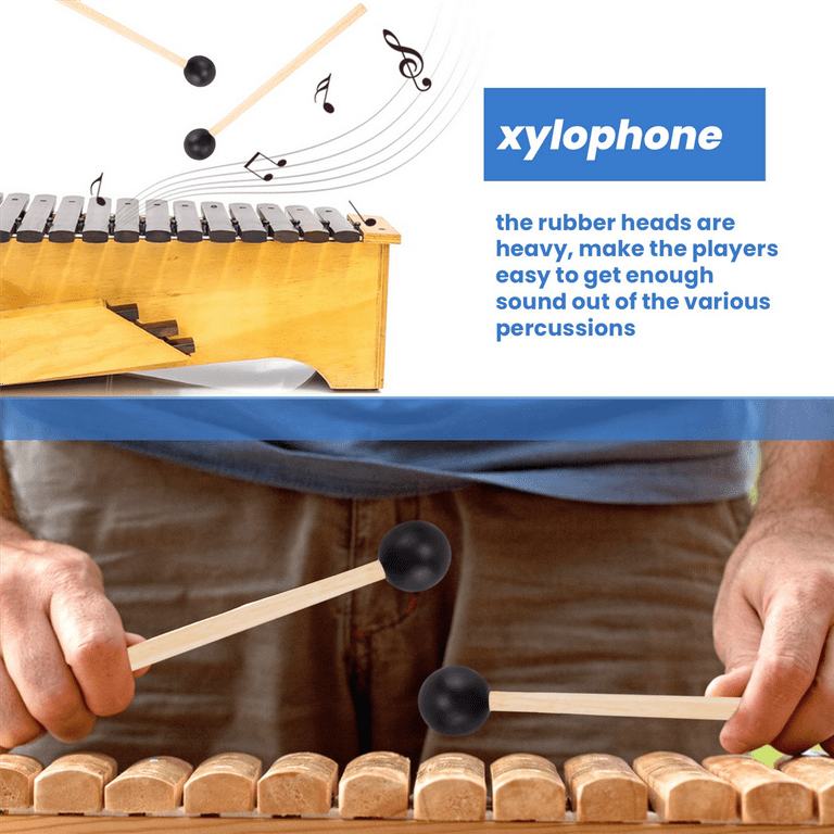 Glockenspiel Mallets With Rubber Heads - Xylophone & Marimba
