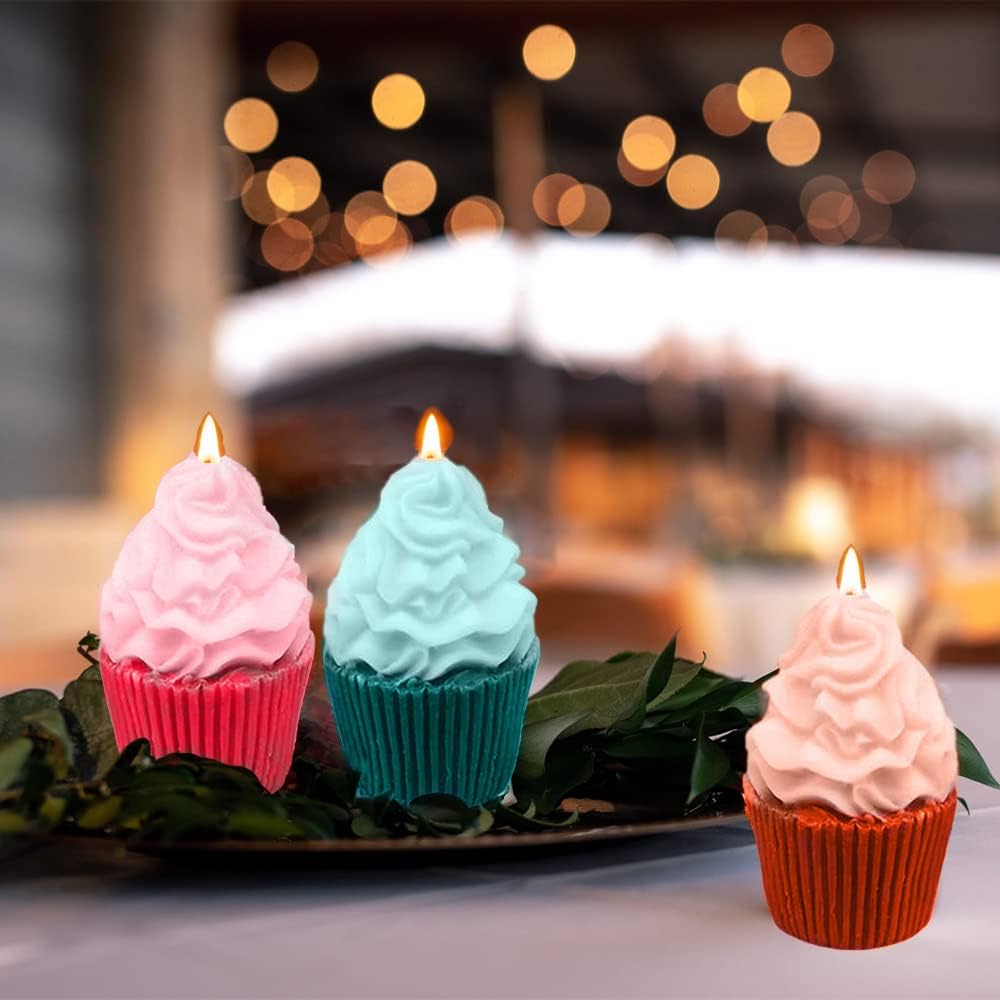 ABPETE Silicone Ice Cream Mold,Heavy Duty Cupcake, Candle & Soap Maker Kit,Oven/Freezer Safe, Non-Stick Easy Release for Resin Art
