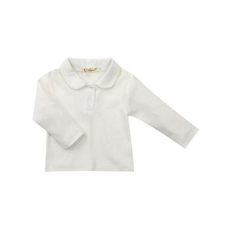 

Baby Girl Collar White Pullover T-shirt