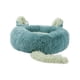 thumbnail image 4 of Gatos redondos Casa cálida Antideslizante Parte inferior Orejas Cola Cojín decorativo Suave autocalentamiento Manta para mascotas Cama para cachorro, Verde 70cm, 4 of 8