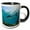 Black/White, variant on 3drose, Grey Reef Shark in Shallow Water on Coral Reef, Viti Levu, Fiji., 15oz Two-tone Yellow Mug