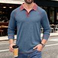 thumbnail image 5 of Mens Long Sleeve Polo Shirts Fashion Casual Raglan Button Polo Tee Collared Golf Shirt 2XL, 5 of 6