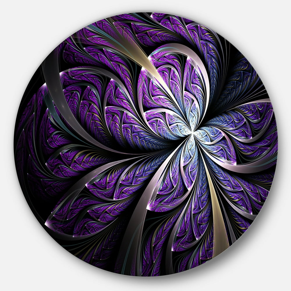 Designart 'Glittering Purple Fractal Flower' Metal Wall Art Walmart