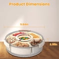 thumbnail image 2 of 2Pcs S/L Clear Portable Divided Serving Tray with 6 Dividers, 360° Rotatable Snack Platters Box Container for Fruit Candy Nut Party Picnic, 2 of 9