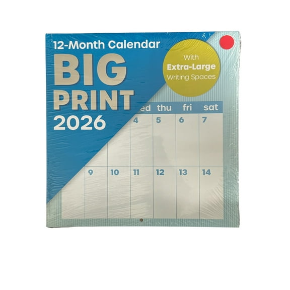 2026 BIG PRINT 12” X 24” 12 Month Wall Calendar
