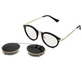 thumbnail image 5 of Gafas de sol Steampunk de metal, círculo retro, doble lente, lente de espejo redonda vintage para mujeres y hombres, color negro, 5 of 5