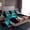 Teal, variant on Homewish Black Girl 3pcs Twin Sheet Sets For Girls,Blue Flower Twin Fitted Sheet,Exotic Style Breathable Flat Sheet,Luxury Bedroom Decor