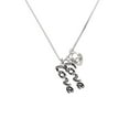 thumbnail image 2 of Delight Jewelry Silvertone Crystal Script ''Love'' - Love and Lock Charm Necklace, 18"+1", 2 of 4