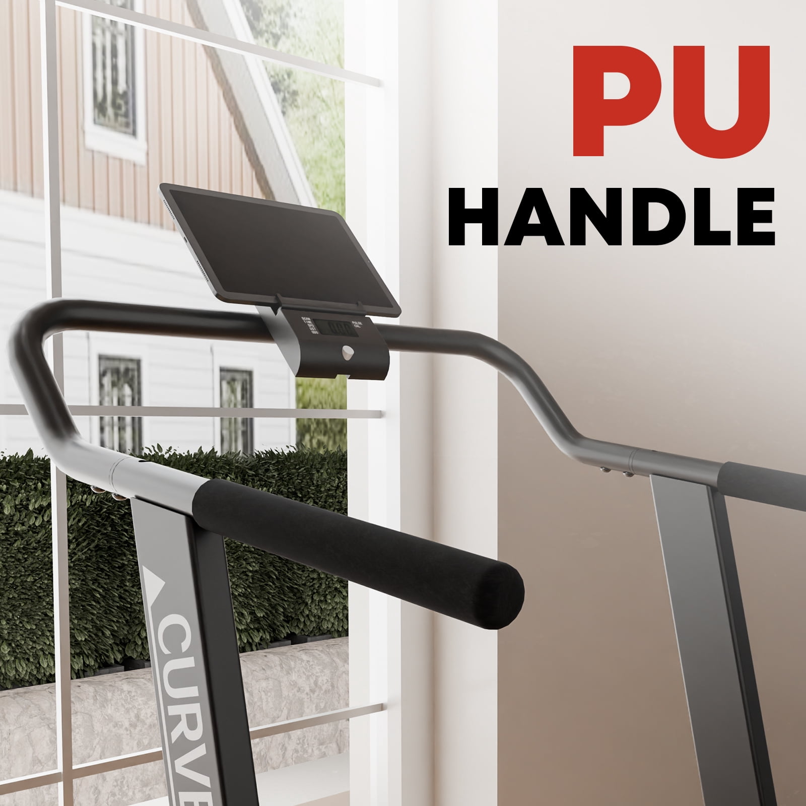 Syedee Premium Portable Curved Manual Treadmill, Motorless Treadmill for Marathon, Air Running with Digital Monitor, Handlebar and Non-Slip Belt, Treadmill for Home Gym, Cardio Equipment