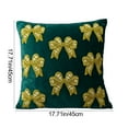 thumbnail image 3 of Deeceymbur Velvet Bow Pillowcase Christmas Decoration Green Blue Holiday Decor Festive Accent Pillow Cover, 3 of 6