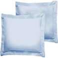 thumbnail image 2 of 600 Thread Count 100% Egyptian Cotton Pack of 2 Euro 22 x 22 Inches, Light Blue Solid Pillow Shams Cushion Cover, Super Soft Decorative European Square Pillow Shams Envelope Closure, 2 of 5