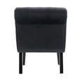 thumbnail image 7 of Upholstered Accent Chair for Living Room, Velvet Tufted Armless Chaise Lounge, Modern Leisure Sofa Chair with Wood Legs for Home Living Room Bedroom Apartment, Black, 7 of 7