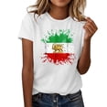 thumbnail image 2 of Tops de Cuello Alto para las Mujeres Amante Impreso Cuello Redondo Manga Corta Camiseta Casual, Blusa Diaria de Estiramiento Suave, 2 of 5