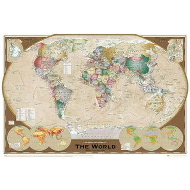 24x36 World Classic Premier 3D Wall Map Poster Paper Folded - Walmart.com