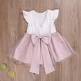thumbnail image 3 of BemeyourBBs Kids Toddler Girl Bowknot Tulle Tutu Dress Newborn Ruffle Bead Formal Dress Princess Wedding Bridesmaid Birthday Party Pageant Baptism Dresses, 3 of 8