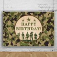 thumbnail image 1 of Telones de fondo de camuflaje militar de feliz cumpleaños para fotografía, soldado del ejército, tres estrellas, tema de camuflaje ultrasecreto, decoración de fiesta, pancarta para niños, niños,, 1 of 4