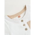 thumbnail image 5 of Arvbitana Toddler Infant Boys Casual Outfits Crew Neck Short Sleeve Contrast Color Button Shirt and Stretch Waist Shorts Summer Clothes 0-3T, 5 of 8