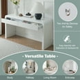thumbnail image 4 of Christopher Knight Home 59.8" Modern Curved Console Table, MDF Entryway Storage Table with 2 Drawers, White, 4 of 11