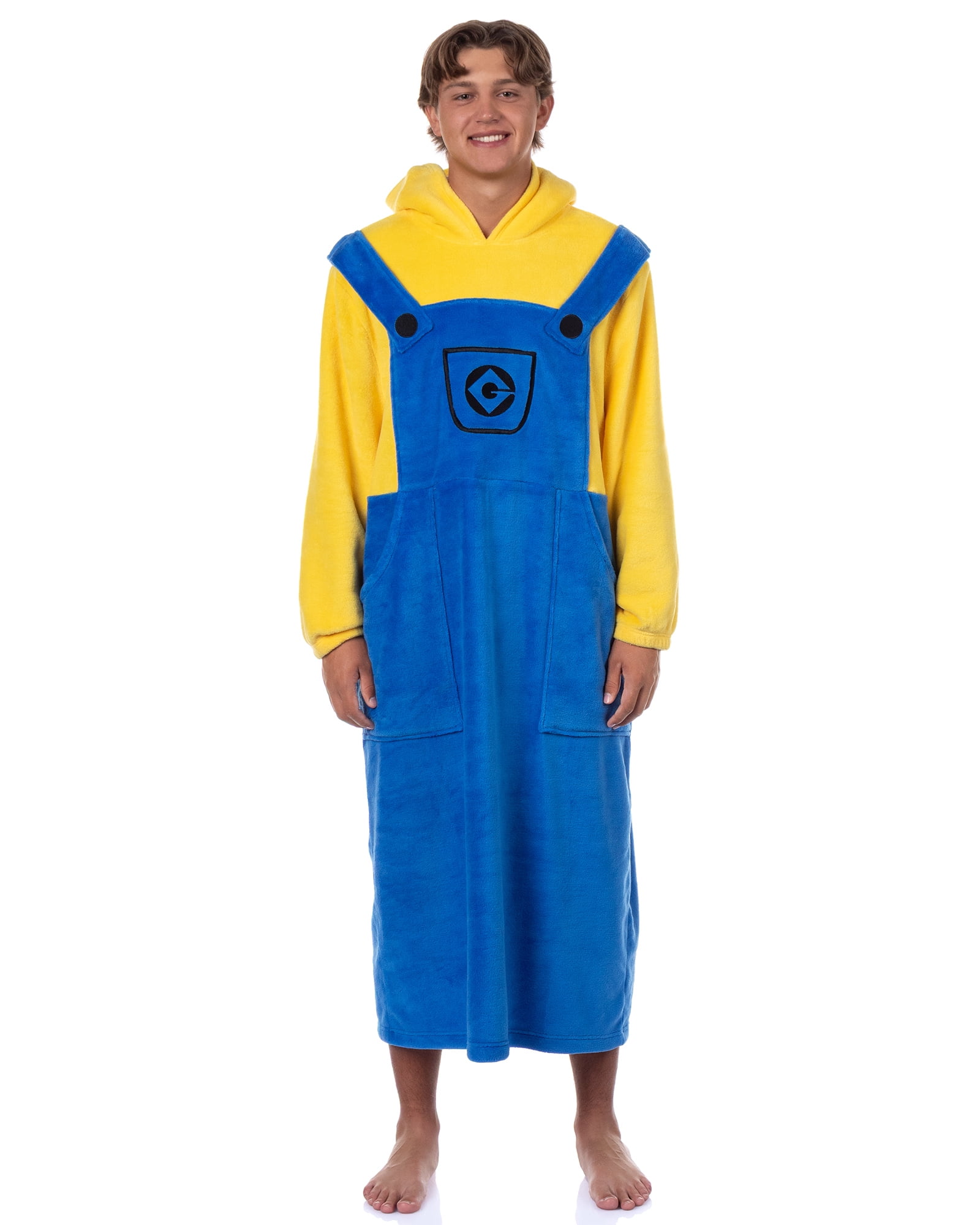 Minions Costume Adult Fleece Oversized Blanket Hoodie Sleeper Pullover Pajama Loungewear