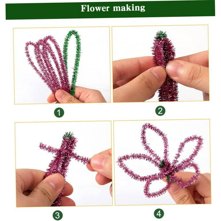Casewin 100Pcs Pipe Cleaners Craft Set, Chenille Pipe Cleaners Craft  Supplies for DIY Crafts,Arts,Wedding,Home,  Party,Halloween,Christmas,Holiday Decoration 6 mm x 12 Inch 