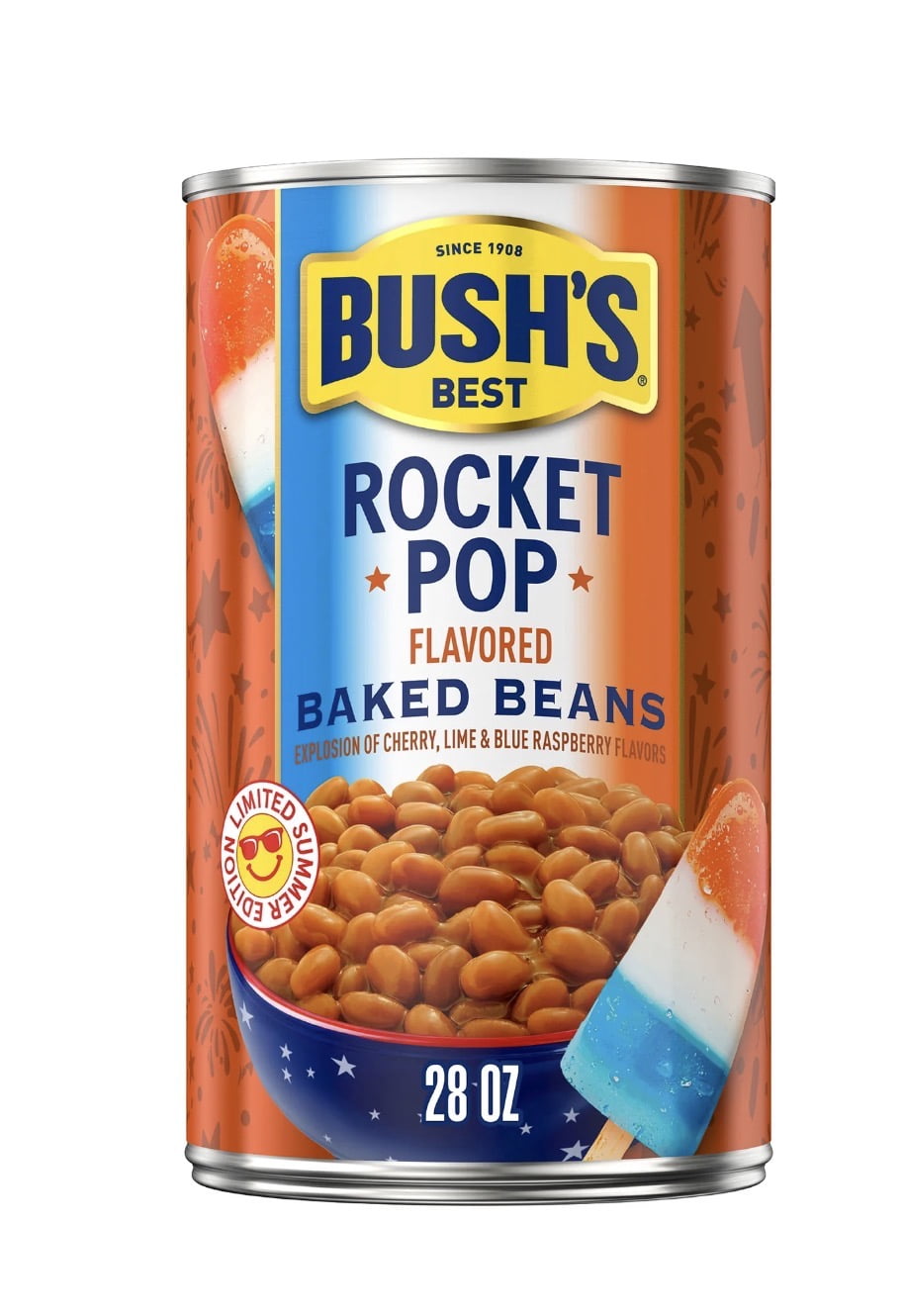 Bush's Best Baked Beans Rocket Pop, Dill Pickle, Apple Pie Flavored 3 Pack 28 Oz, 26.9 Oz, 27.9 Oz