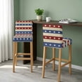 thumbnail image 2 of 4th of July Bar Stool Cover Set of 2, Blue Red Star Striped Independence Day Stretch Bar Chair Cover, Removable Washable Pub Counter Stool Chair Slipcover for Kitchen Dining Room Pub Cafe, 2 of 9