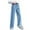 Light Blue, variant on YABCSAZ Baby Girls Jeans Pants Casual Loose Fit Elastic Waist Cargo Pants Comfy Baggy Pocket Haren Wide Leg Flare Pants Kids Clothes Out Play Games Size 6 Years