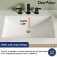 thumbnail image 4 of DV-1U0208 DeerValley 24" x 17" White Ceramic Rectangular Undermount Bathroom Sink with Overflow, 4 of 10