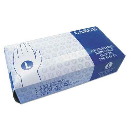 

Inteplast Group Inteplast Embossed Polyethylene Disposable Gloves Large Powder-Free Clear 500-Box 4 Boxes-Carton