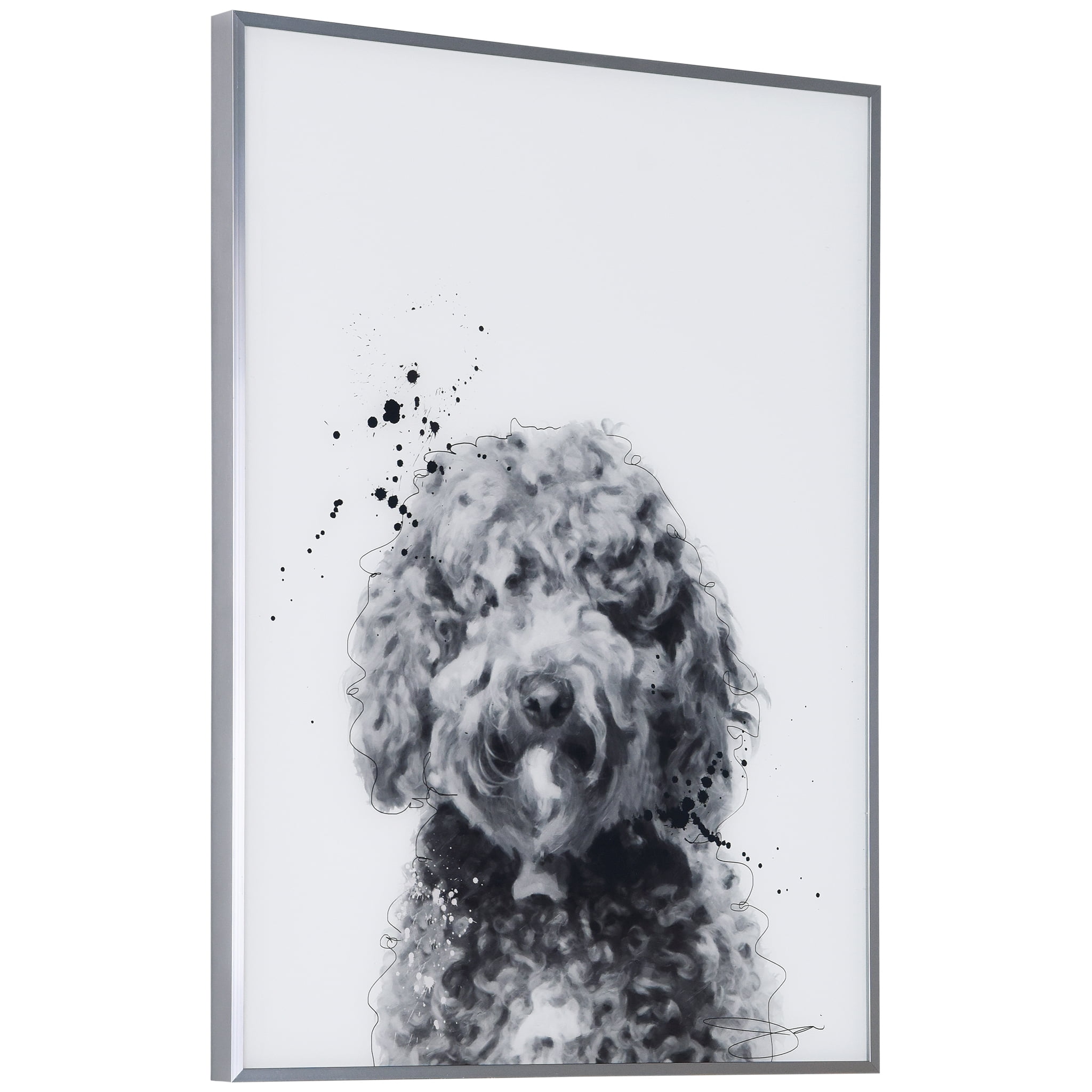 Empire Art Direct Beagle B and W Pet Paintings on Printed Glass Encased  with a Gunmetal Anodized Frame Animal Art Print, 24 in. x 18 in.  AAGB-JP1065-2418 - The Home Depot